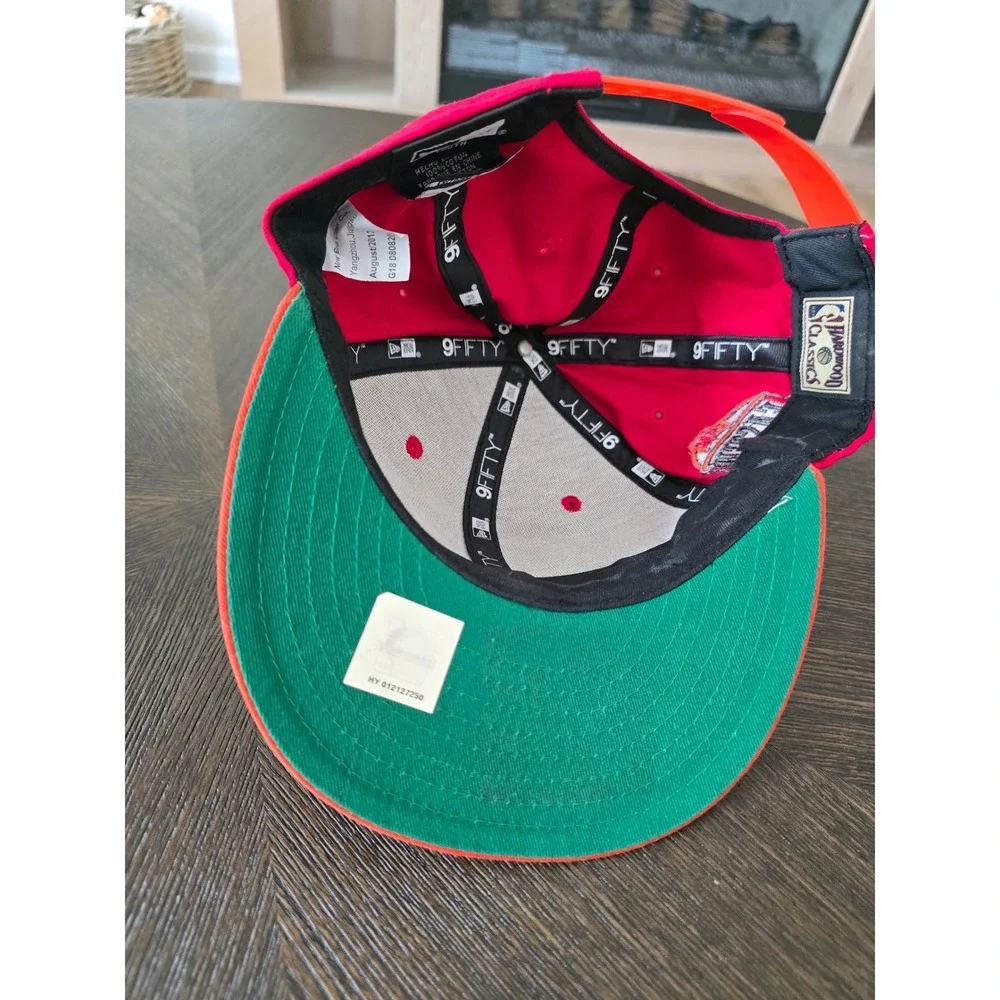 New Era Miami Heat Snapback Hat 9FIFTY NBA Eastern Conference Red Orange HWC